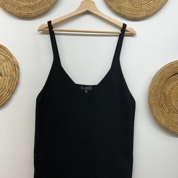 Eloquii Neutral Black Ribbed Knit Sleeveless Midi Tank Dress Plus Size 22/24 - Picture 3 of 6